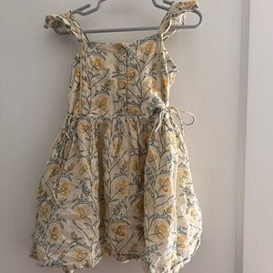 Floral Kids Dress in Yellow and Cream